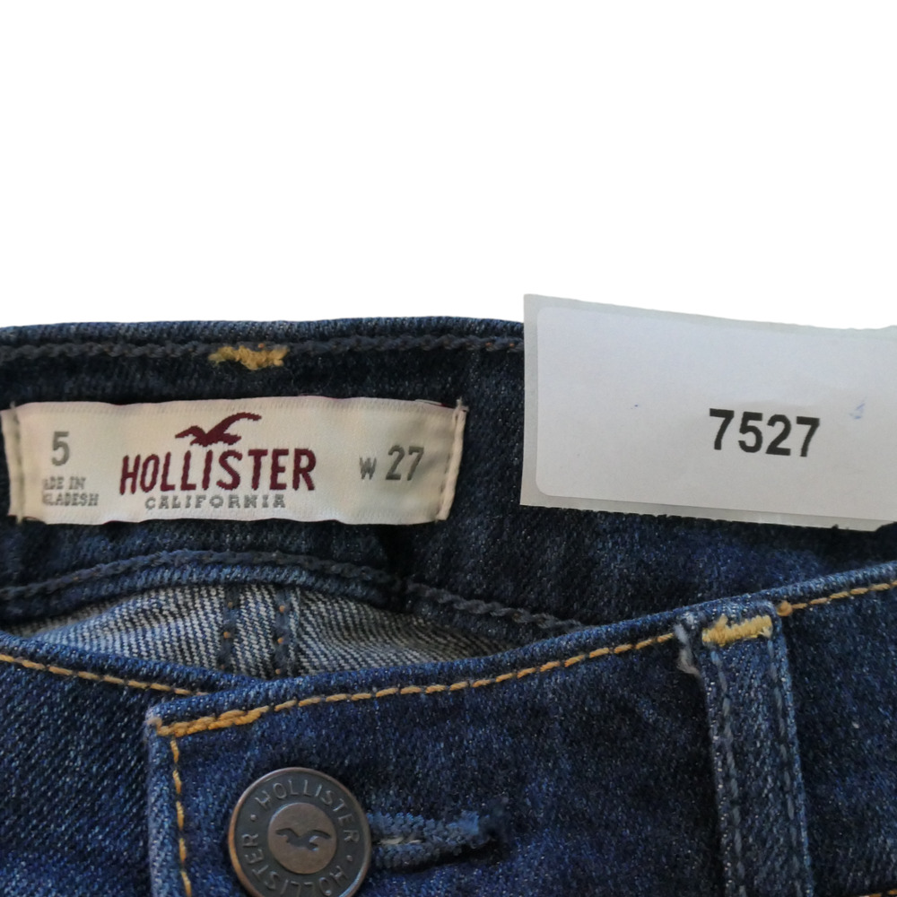 Hollister Jean Shorts Womens 27 Blue Pockets Denim Cuffed Distressed Casual - Picture 9 of 11